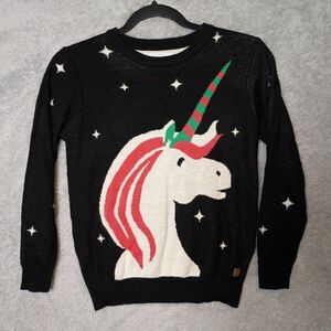 Kid's Unicorn Christmas Sweater Size Youth Medium Tipsy Elves Holiday Winter